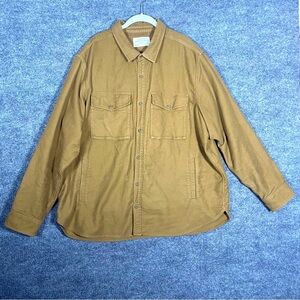 REI COOP Men’s XXL Brown Long‎ Sleeve Button Down Organic Cotton Western Shacket